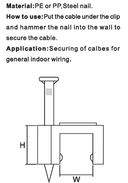 Steel nail wire clip 4-50mm square circular plastic nylon wire clip for fixing telephone and network cables Nail pressure line clip Millet