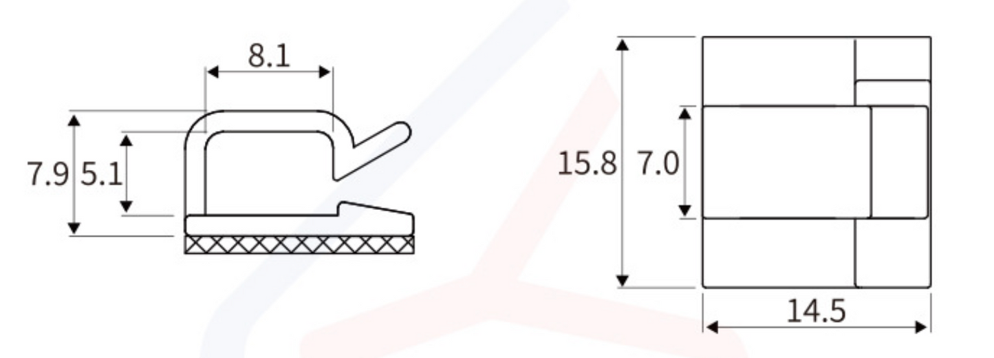 100 pcs Self adhesive wire clip, acrylic cable organizer, wire bundle storage and fixing device, cable clamp, wiring buckle Millet