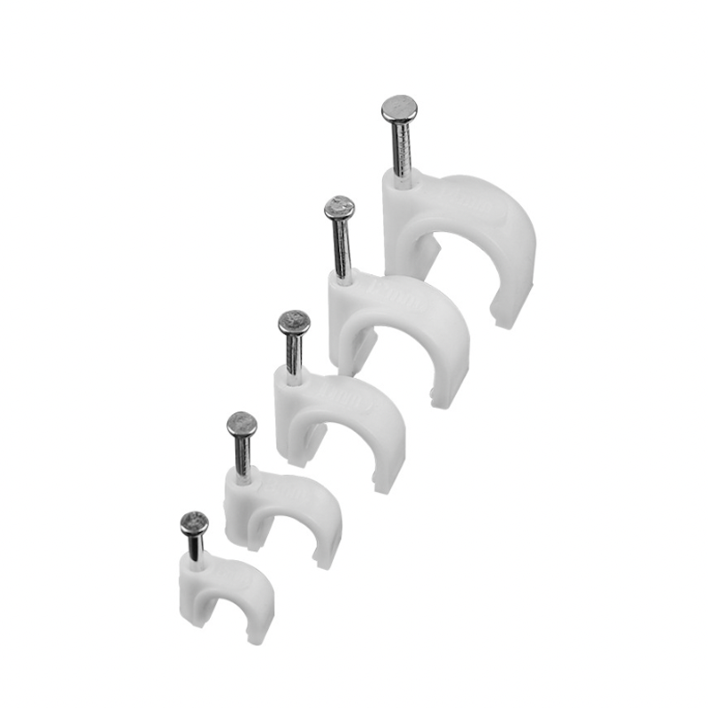 Steel nail wire clip square circular plastic nylon wire clip for fixing telephone and network cables Nail pressure line clip Millet