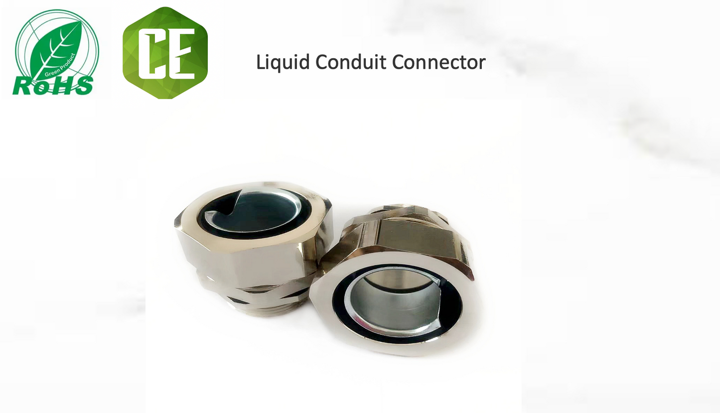 Liquid Connector Fittings Pipe Fittings Liquid Tight Zinc Alloy Brass Chromium-plated Hose Fitting Flexible Conduit Connector