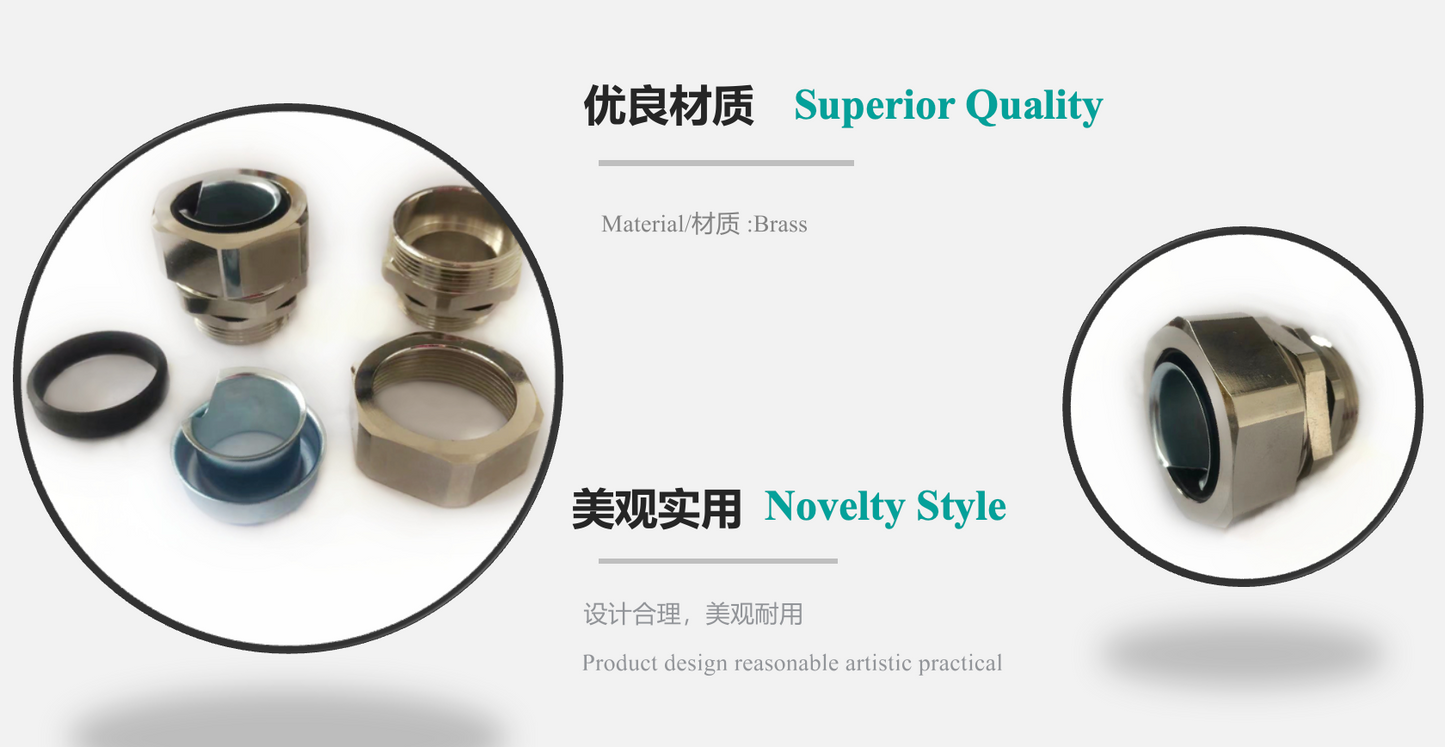 Liquid Connector Fittings Pipe Fittings Liquid Tight Zinc Alloy Brass Chromium-plated Hose Fitting Flexible Conduit Connector