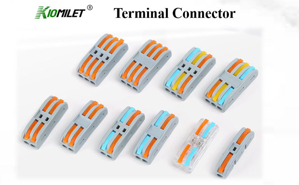 Lever Wire Nut Connectors, 100 Pcs  Inline Wire Connectors kit for Quick Connect,  Electrical Connectors Butt Terminals for 28-12 AWG