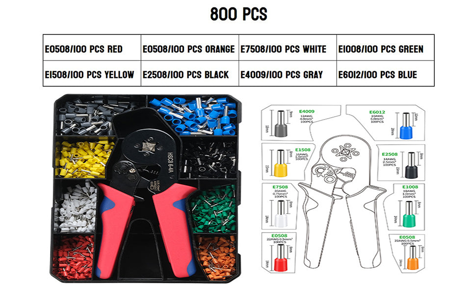 HSC8 6-4A hexagonal crimping pliers terminal tool set