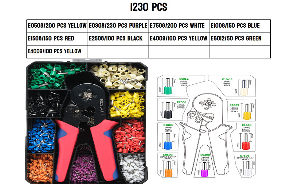 HSC8 6-4A hexagonal crimping pliers terminal tool set