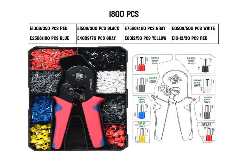 HSC8 6-4A hexagonal crimping pliers terminal tool set