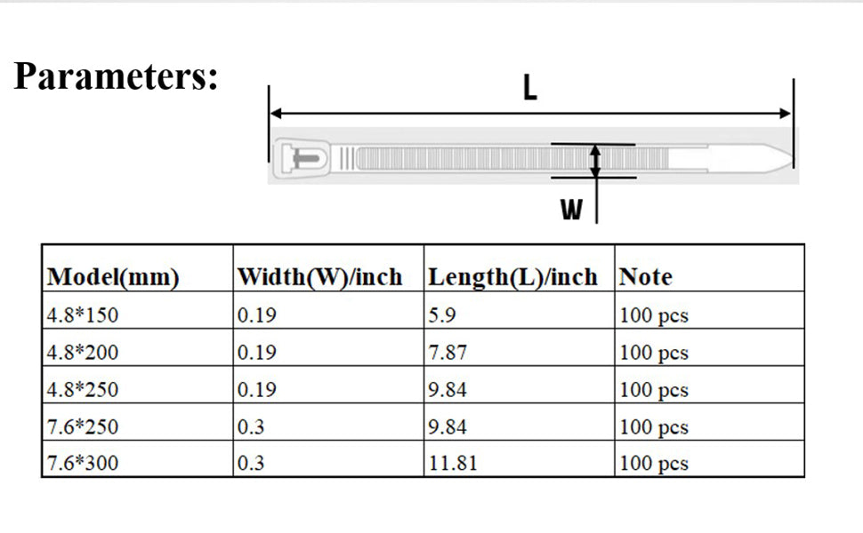 100Pcs 4.8*200 Releasable cable ties Heavy Duty Industrial Zip Toes, Adjustable Tie wrap,Reusable Zip Toes Tie Straps ，Home, Office Use