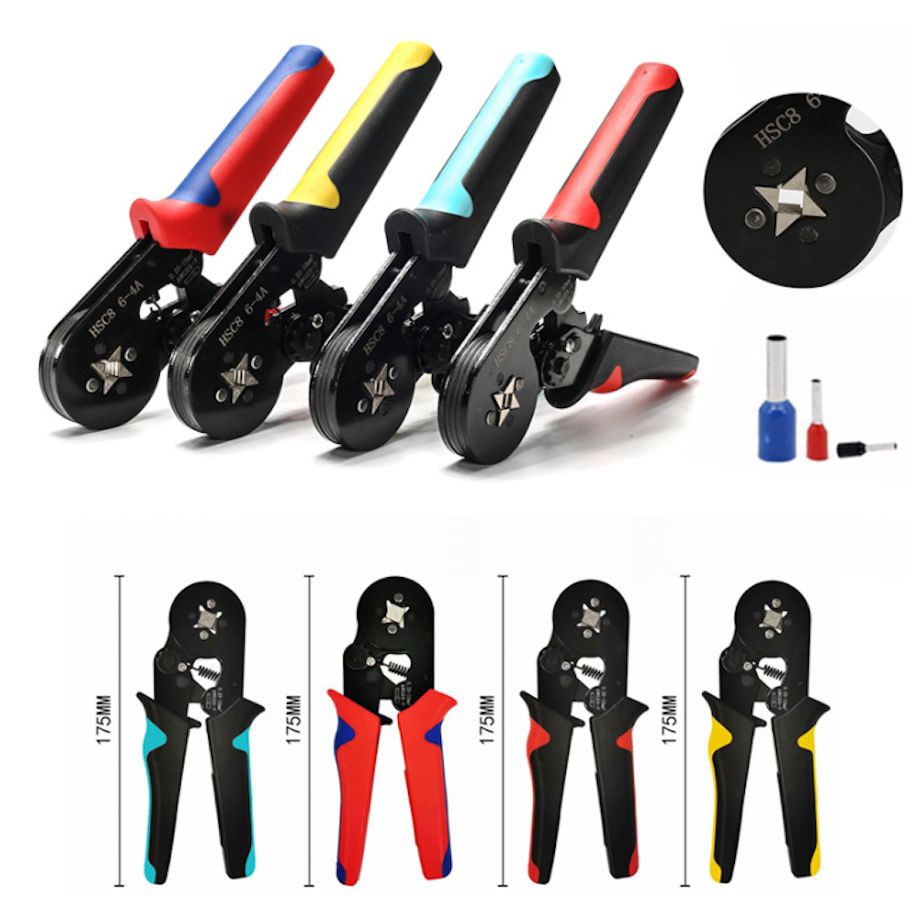 Professional Wire Stripping Pliers Tool Hsc8 6-4A Crimping tool Ratcheting Insulated Terminal Crimper for 8-20 AWG Wire,  Wire Connectors