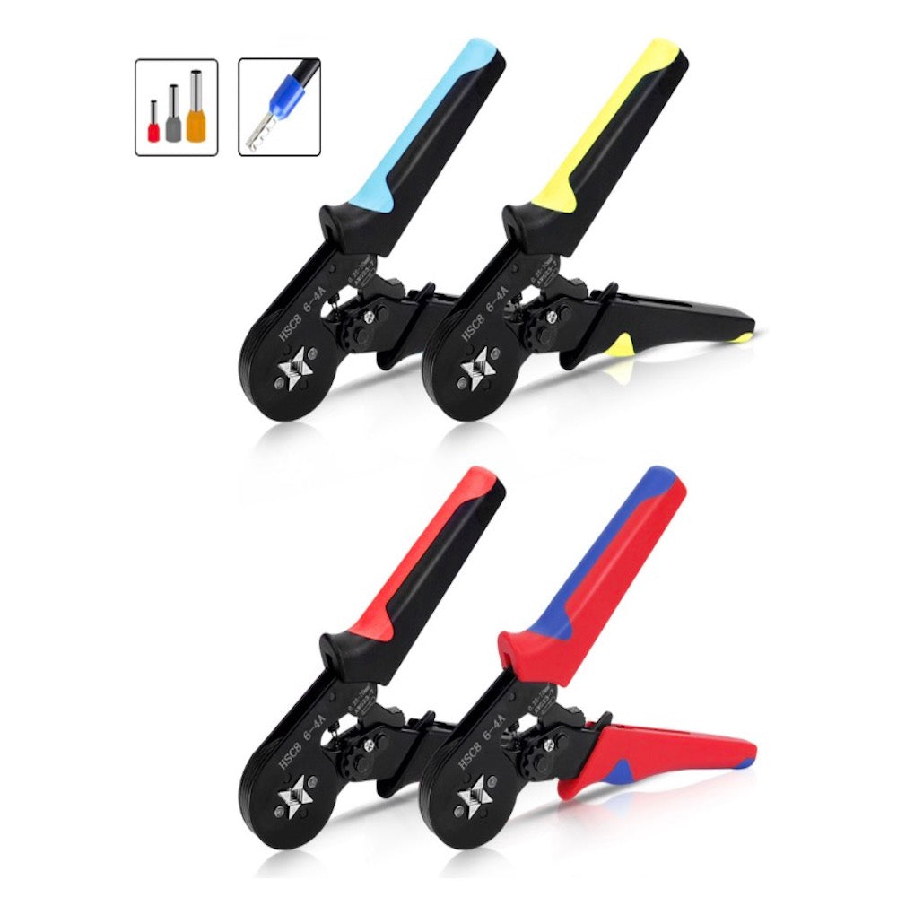 Professional Wire Stripping Pliers Tool Hsc8 6-4A Crimping tool Ratcheting Insulated Terminal Crimper for 8-20 AWG Wire,  Wire Connectors